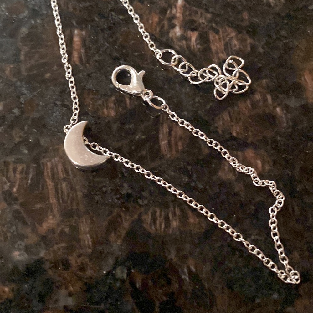 Crescent Moon Silver Ankle Bracelet